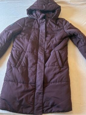 Free Country Women's Hooded Longline Puffer Coat - Plum